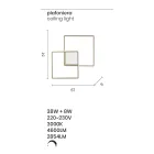 Moderne - Drita e murit metalike formale e lyer me ar me LED Viadurini