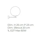 Dritë muri me xham venecian me dizenjim modern - Hënë Viadurini