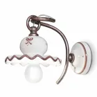 Sconce murale qeramike e dekoruar me dorë, e bërë në Itali nga Ferroluce Viadurini