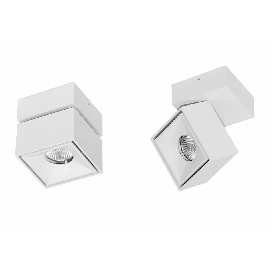 Llambë muri dekorative Led në alumin të bardhë ose të zi për të brendshme - Vernon Viadurini