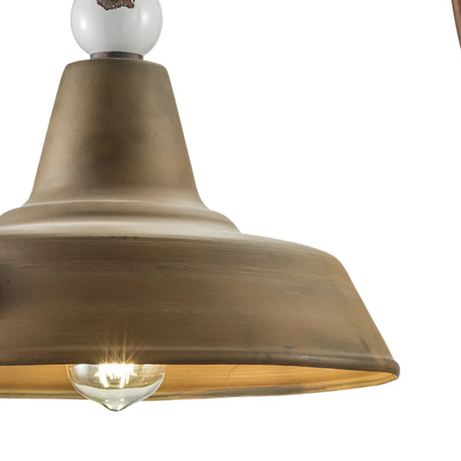 Llambë muri me dizajn industrial në hekur dhe qeramikë të punuar me dorë - Grunge Viadurini