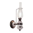 Llambë muri me dizajn të cilësisë së mirë në dekor me hekur dhe qeramikë të lyer me dorë - Pompei Viadurini