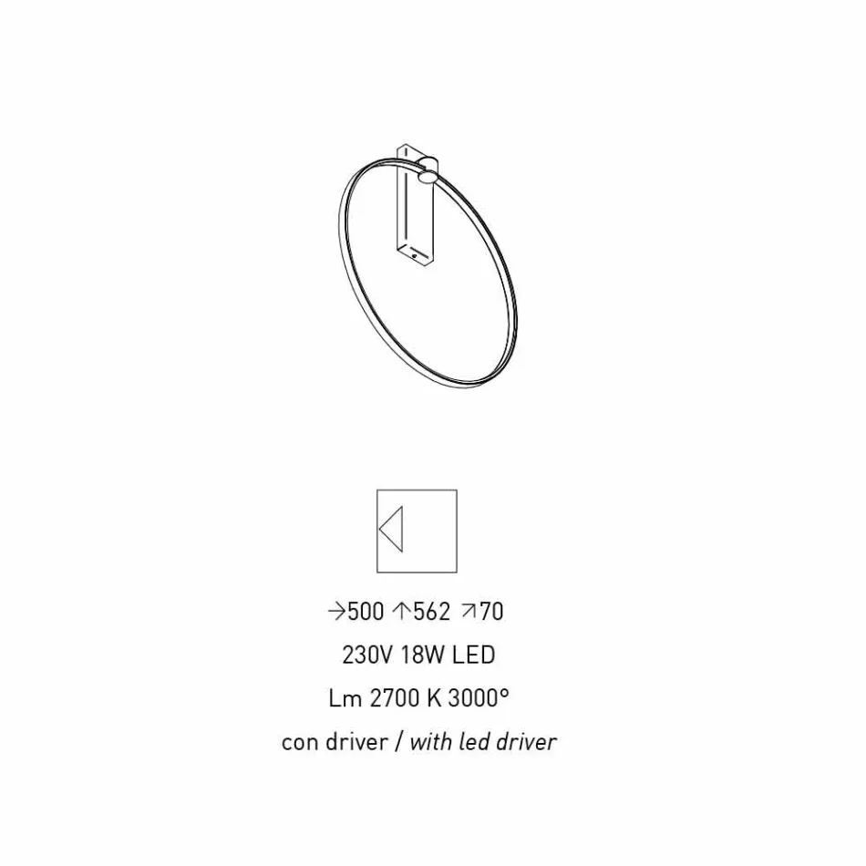 Dizajn llambë muri në alumin të zi dhe tunxh natyror prodhuar në Itali - Norma Viadurini