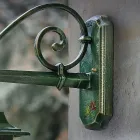 Llambë muri për natyrë në alumin e gjelbër të artë me lule të pikturuara me dorë - Gorizia Viadurini