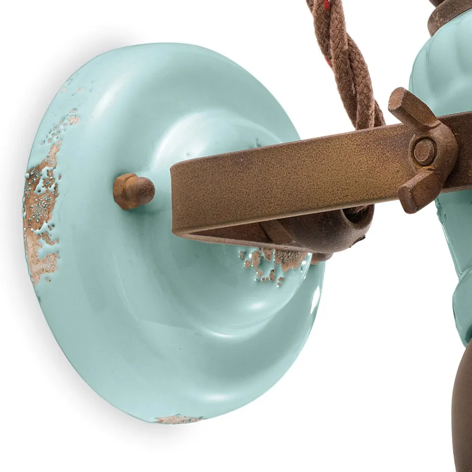 Applique Spotlight Stil Industrial I punuar me dorë në Hekur dhe Qeramikë - Loft Viadurini