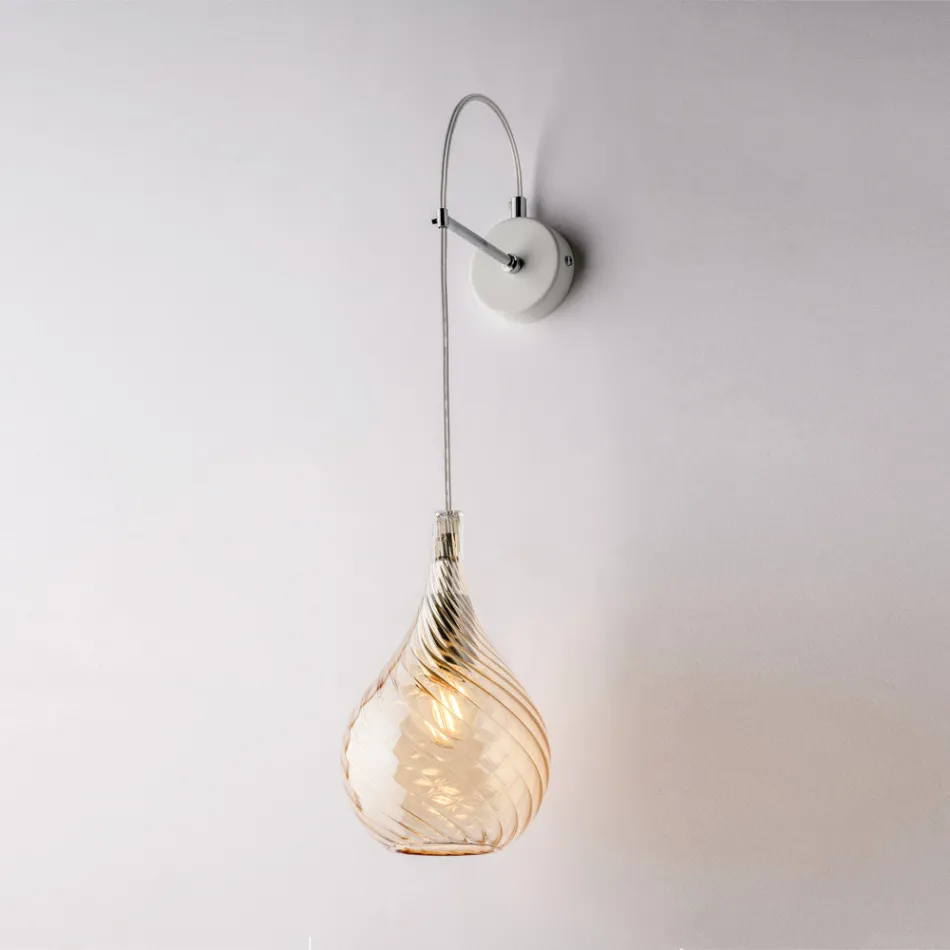 Llambë Muri prej Hekuri me Xham Pyrex të Prodhuar në Itali për Dekor të Brendshëm - Amazonia Viadurini