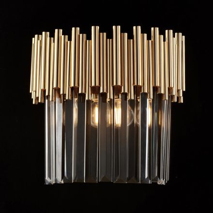 Llambë Muri prej Hekuri të Praruar me Gurë të Rreshtë të Prodhuar në Itali për Dekorim të Brendshëm - Paris Viadurini