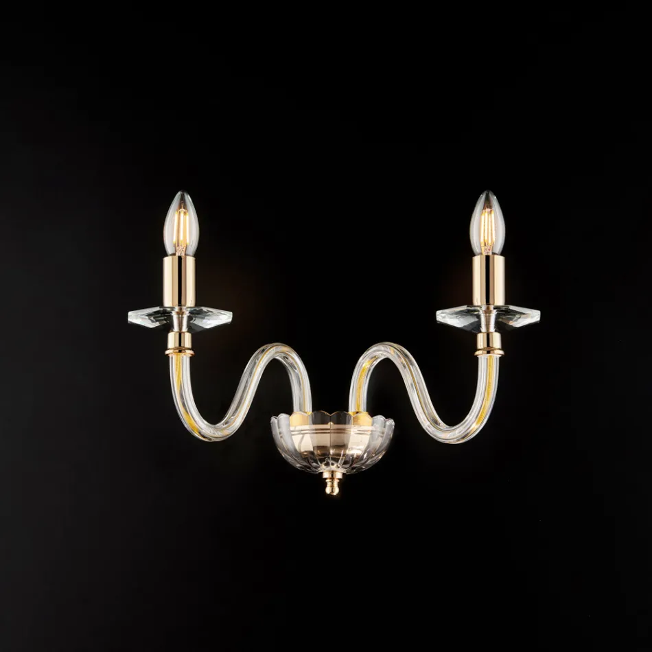 Llambë Muri prej Hekuri të Praruar me Xham të Prodhuar në Itali për Dekor të Brendshëm - Innsbruck Viadurini