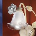Aplikim në gotë hekuri dhe rërë me dekorim me trëndafil qeramike - Siena Viadurini
