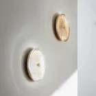 Llambë muri në metal dhe xhami të lyer e zbukuruar me linja koncentrike - Hackberry Viadurini