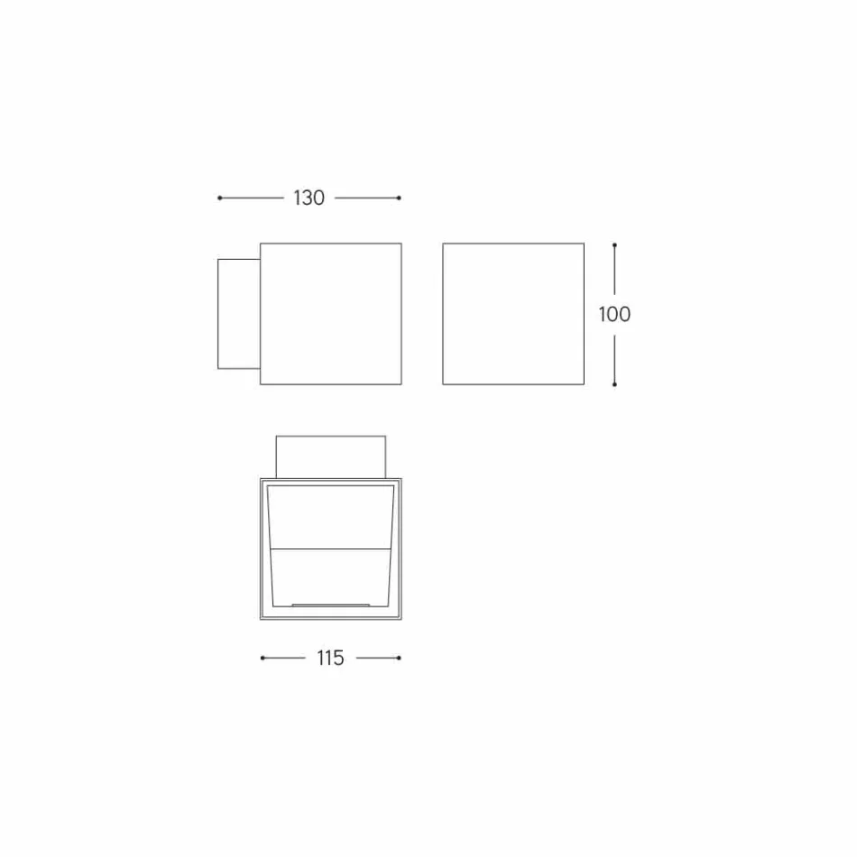 Llambë muri në bronz dhe gips të prodhuar në Itali - Cubetto Aldo Bernardi Viadurini