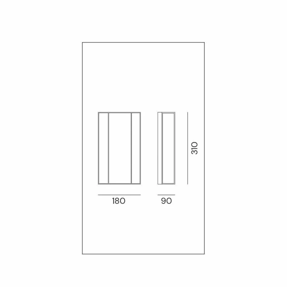 Llambë muri në bronz dhe xham me 2 drita Projektimi i punuar me dorë - Lidhur nga Il Fanale Viadurini