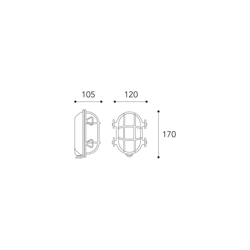 Llambë Muri Vintage prej Tunxhi me Opal/Xham Transparent - Sirenë Viadurini