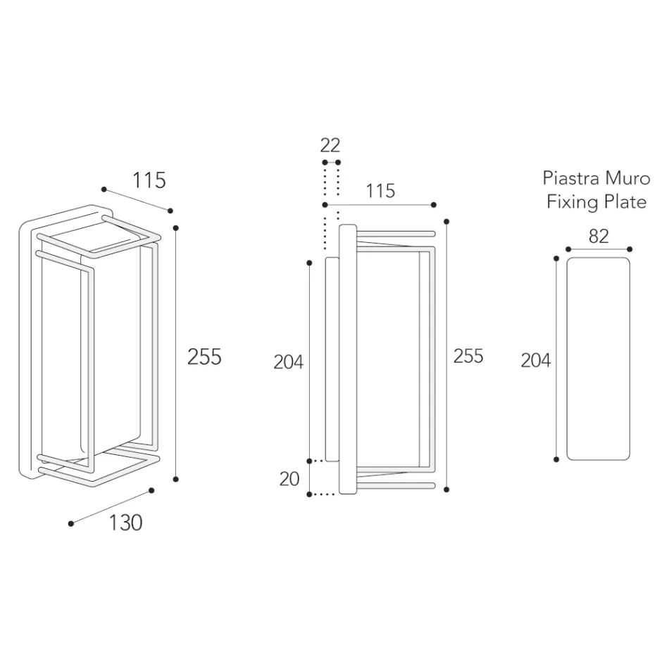 Llambë Muri Vintage prej Tunxhi e Prodhuar Tërësisht në Itali - Kristal Viadurini