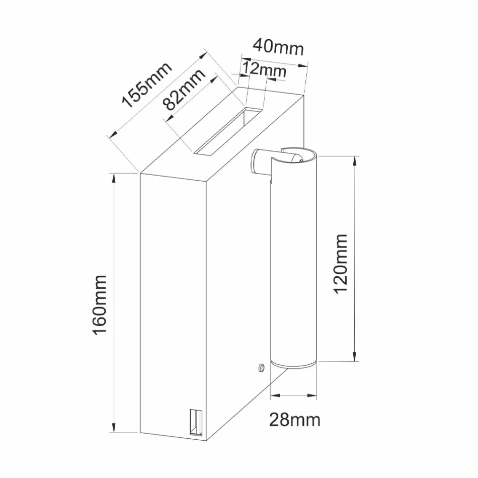 Llambë muri dekorative Led në ngjyrë alumini të bardhë ose të zezë me porte USB - Paola Viadurini