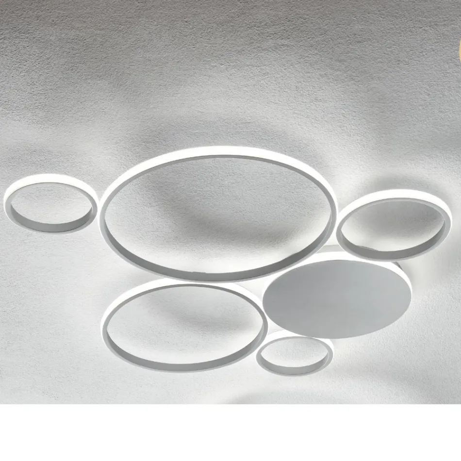 Llambë muri moderne LED me veshje metalike të lyer me ar ose argjend - Punto Viadurini