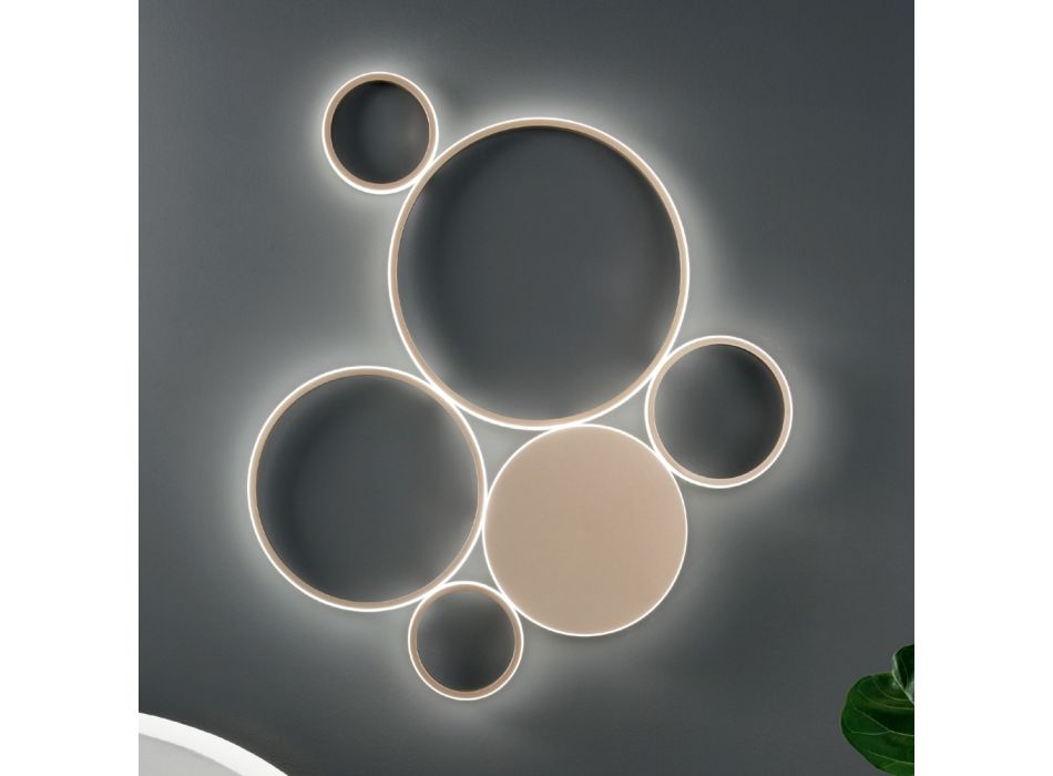 Llambë muri moderne LED me veshje metalike të lyer me ar ose argjend - Punto Viadurini