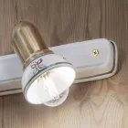 Llambë muri lineare me 2 ndriçues në tunxh dhe qeramikë e lyer me dorë - Savona Viadurini