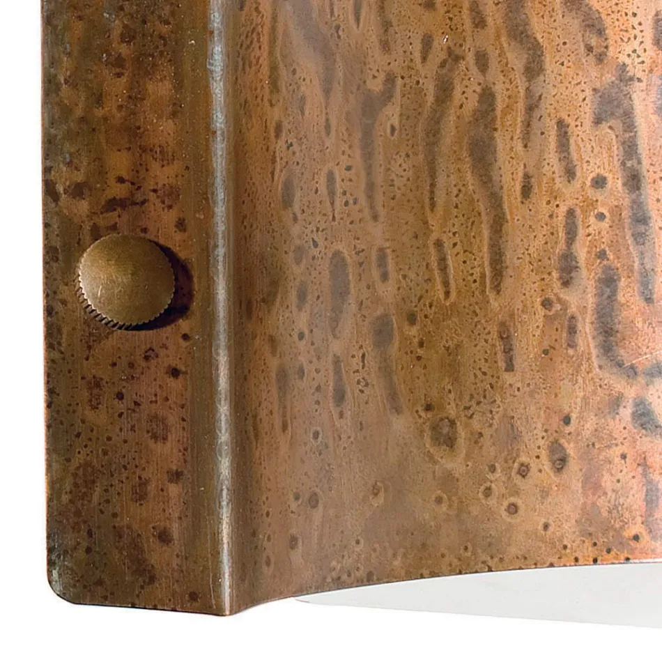 Dritë Muri Gjysmëhënës në Bakër dhe LED Prodhuar në Itali - Shembull Viadurini