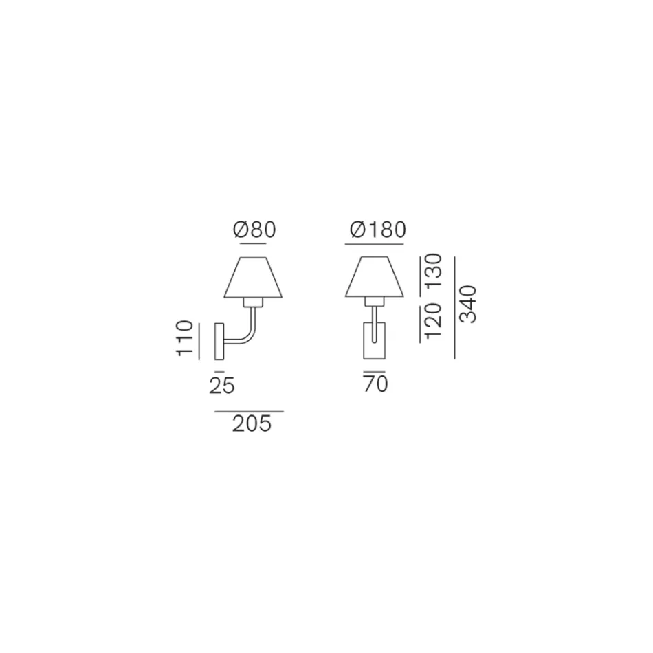 Drita e jashtme e murit në tunxh dhe bakër Prodhuar në Itali - Shpata Viadurini