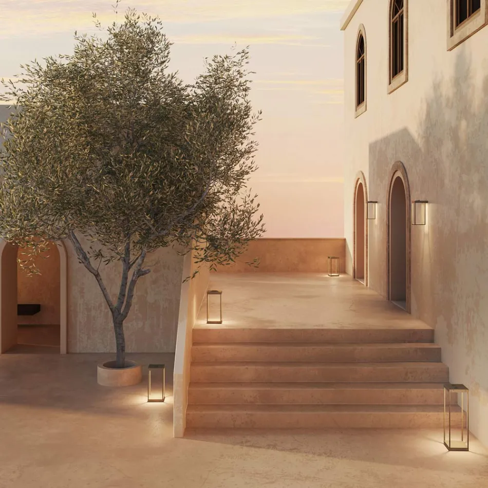 Drita e jashtme e murit në tunxh Prodhuar në Itali - me diell Viadurini