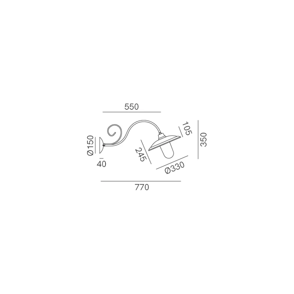 Applique muri në tunxh, bakër dhe qelq në Itali - Chiocciola Viadurini