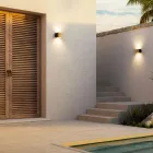 Drita e murit katror në bakër dhe LED Prodhuar në Itali - Shembull Viadurini