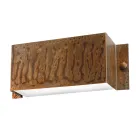 Dritë muri drejtkëndëshe në bakër dhe LED Prodhuar në Itali - Shembull Viadurini