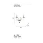 Talla muri 2 Drita në Xham dhe Kristal Artizanal Italian - Mariangela Viadurini