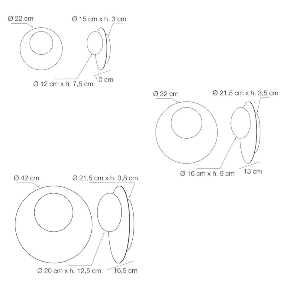 Dritë muri ose tavani prej alumini, metali dhe xhami të bardhë - Luma Viadurini