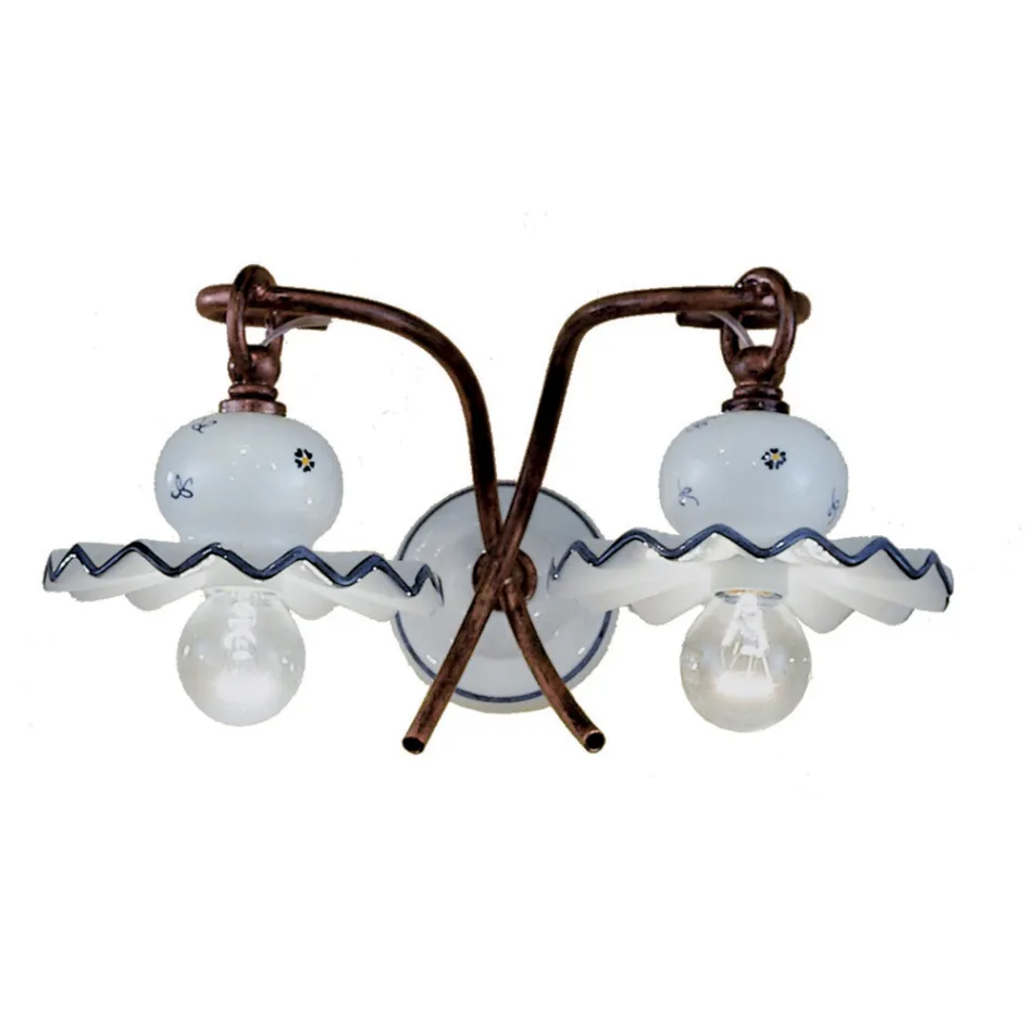 Llambë qeramike e dekoruar me dorë Roma e bërë në Itali nga Ferroluce Viadurini