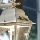 Llamba muri e jashtme në alumin të bardhë dhe dekorim i lyer me dorë - Gorizia Viadurini