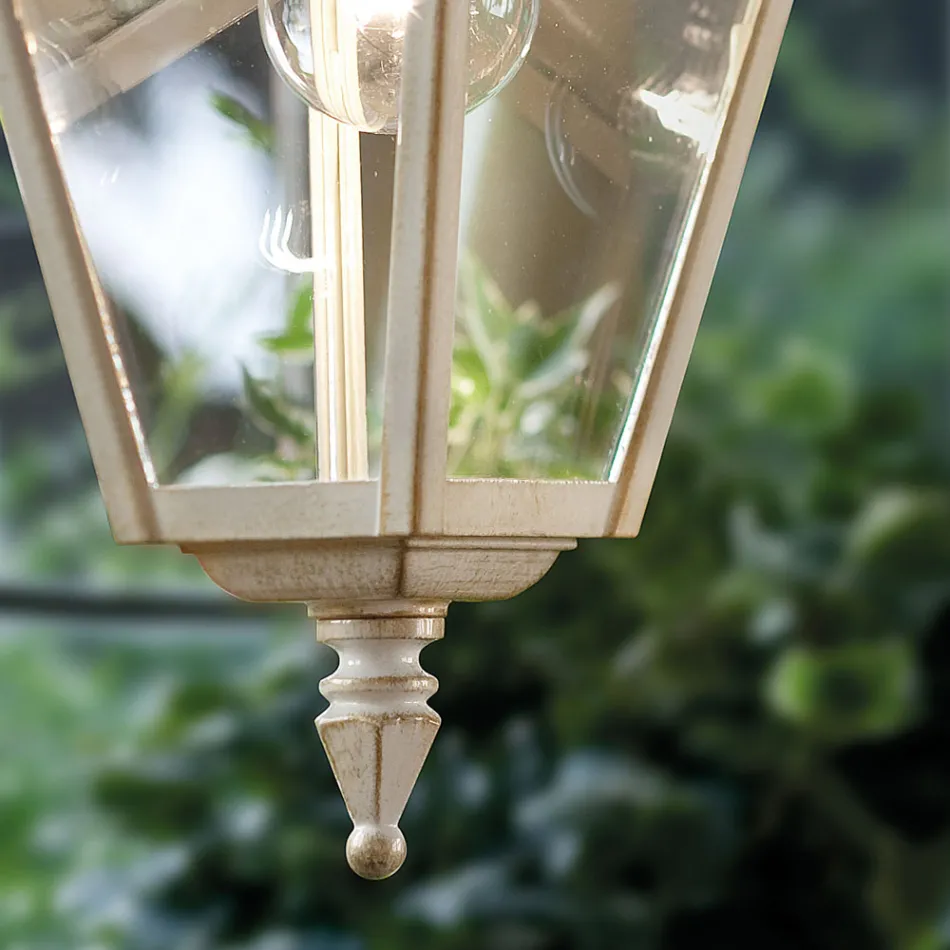 Llamba muri e jashtme në alumin e bardhë dhe dekorim i lyer me dorë - Gorizia Viadurini