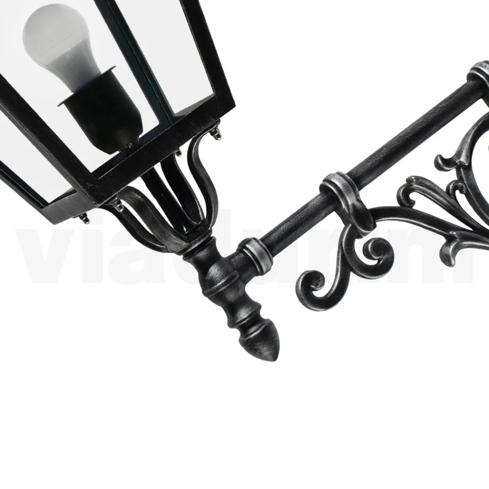 Llamba muri e jashtme në alumin dhe qelq Prodhuar në Itali Vintage - Bonaria Viadurini