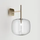 Llambë Muri e Rafinuar në Qelq Pyrex dhe Metal të Fryrë, e Prodhuar në Itali - Donatina Viadurini