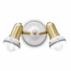 Llamba muri e rrumbullakët 2 dritat e vëmendjes në tunxh dhe qeramikë e lyer me dorë - Savona Viadurini