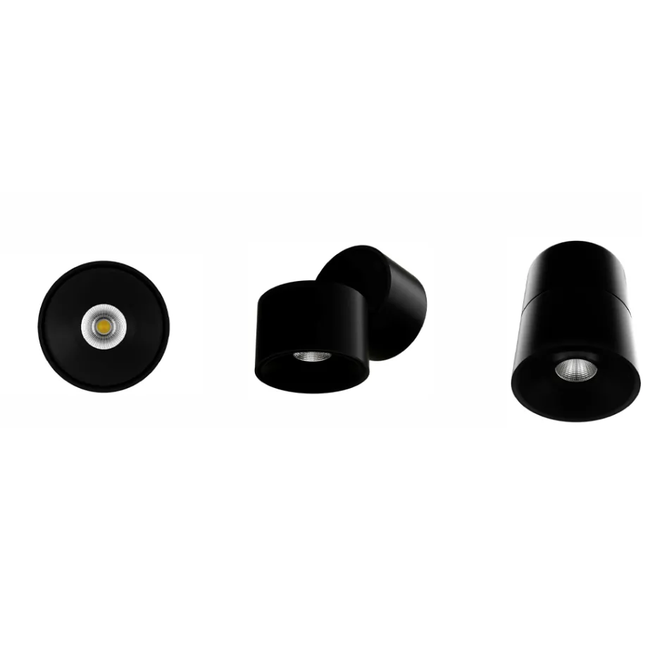 Llambë muri dekorative e rrumbullakët Led 7W në ngjyrë alumini të bardhë ose të zi - Kinë Viadurini