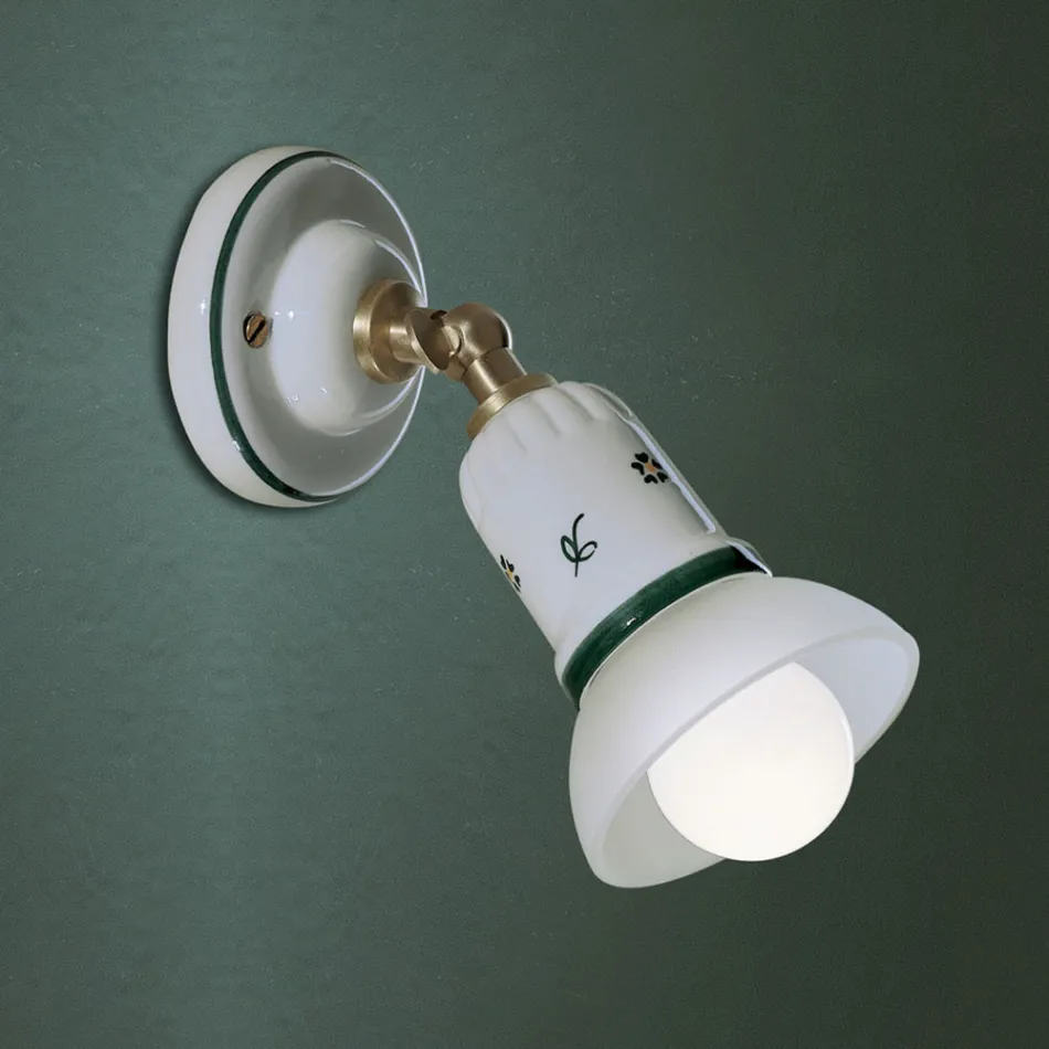 Sconce e bardhë mur qeramike Treviso e bërë në Itali nga Ferroluce Viadurini