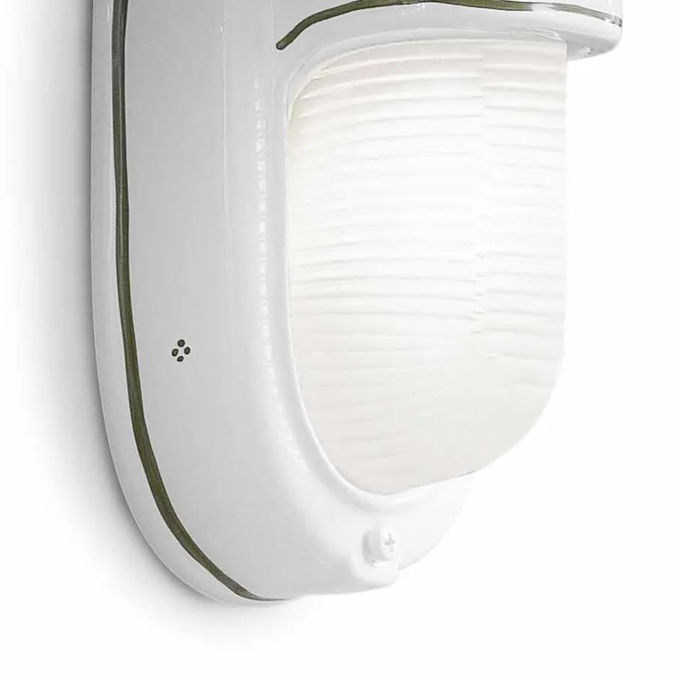 Llambë muri vertikale në natyrë me lule qeramike të lyera me dorë - Brindisi Viadurini