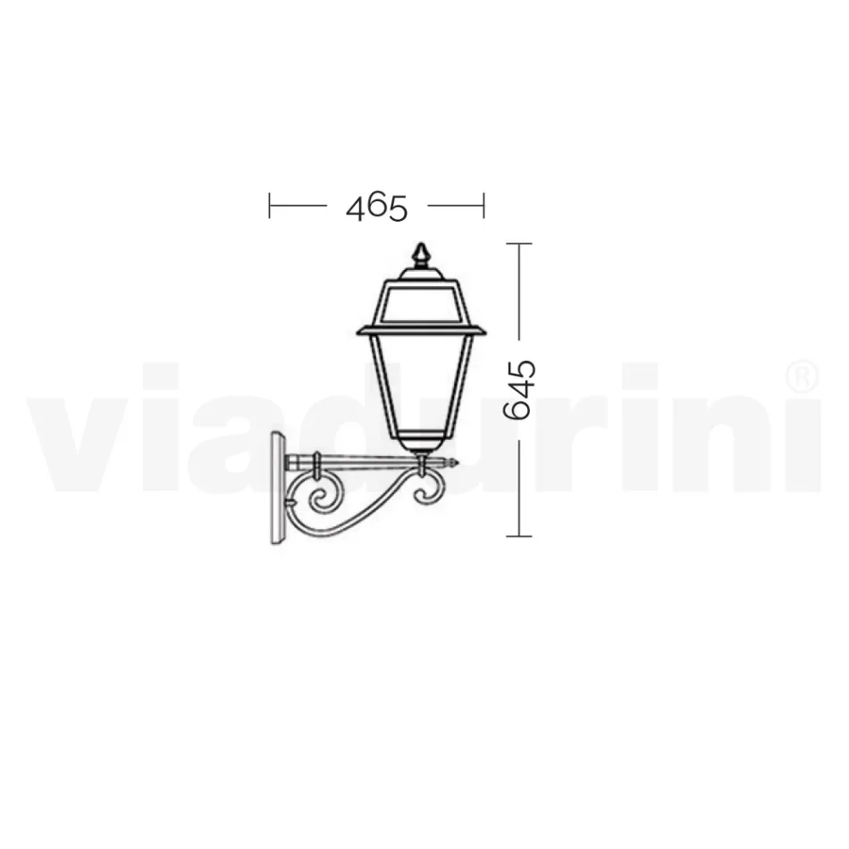 Llambë Muri Vintage Outdoor në Alumin dhe Xham Prodhuar në Itali - Doroty Viadurini