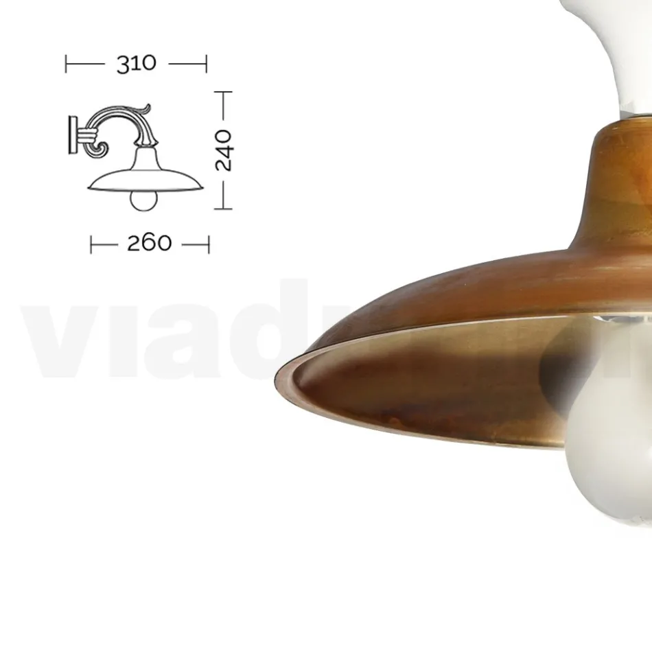 Vintage Garden Applique në alumin dhe tunxh Prodhuar në Itali - Adela Viadurini