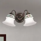 Llamba muri e cilësisë së mirë prej hekuri, qelqi dhe qeramike e pikturuar me dorë - Ferrara Viadurini