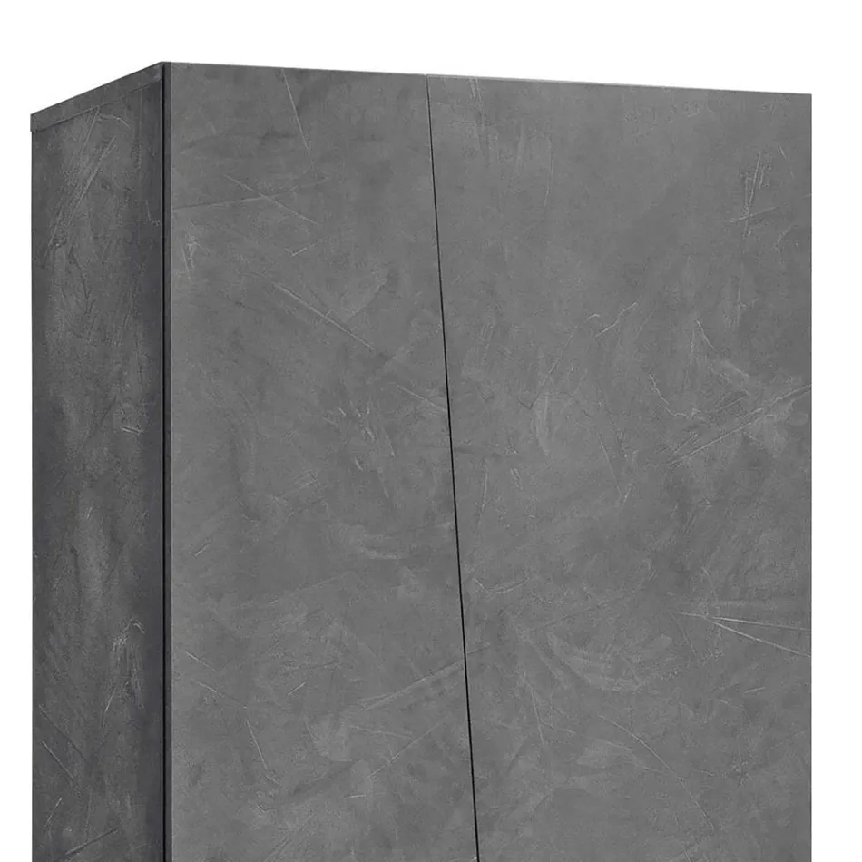 Gardërobë me 2 dyer në dru melamine të bardhë ose rrasa të qëndrueshme - Joris Viadurini