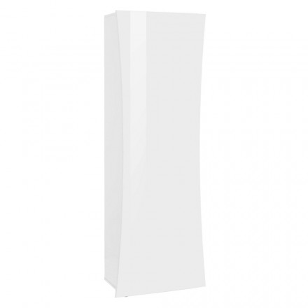 Garderobë e hyrjes në mur me dru të bardhë Dizajn me hark 1 derë - sabine Viadurini