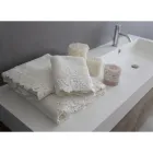 Armonia Peshqir fytyre prej pambuku dhe dantelle, peshqir per miq dhe banjo - Frollo Viadurini