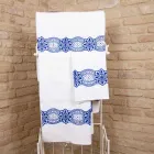 Peshqir i punuar me dorë italiane me shtypje të punuar me dorë të pambukut - Markat e markave Viadurini