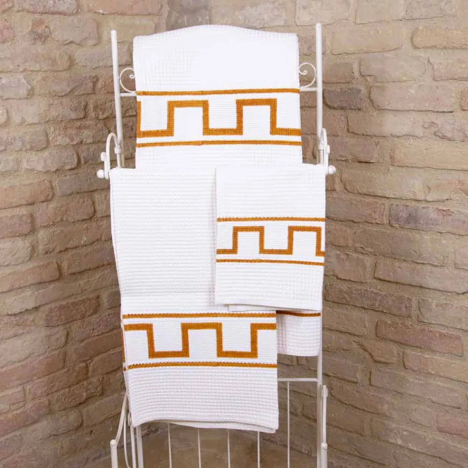 Peshqir Arti Pambuku Italian me një copë - Marka Viadurini