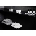 Peshqir fytyre prej pambuku te bardhe me dekorim gjeometrik - Gimmy Viadurini