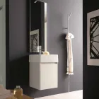 Rafte dyshemeje me dizajn modern në të bardhë ose metal të kromuar - Kottac Viadurini