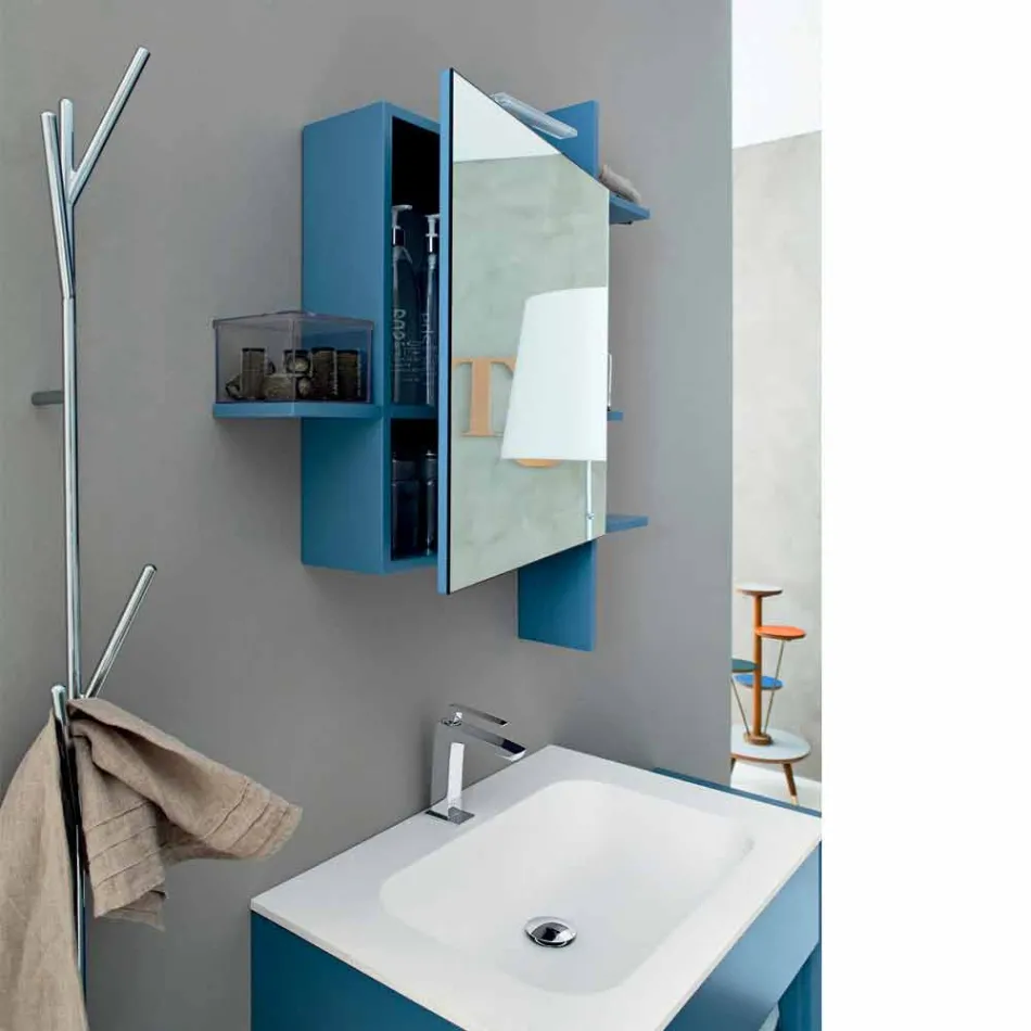 Rafte dyshemeje me dizajn modern në të bardhë ose metal të kromuar - Kottac Viadurini